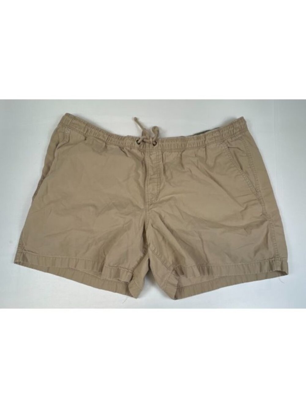 L.L. Bean Shorts Men XXL Tan Khaki Elastic Drawstring Cotton Comfort Casual